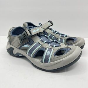 Teva Women's Sz 9 Omnium Water Sandals Blue/Gray Hike Outdoor Sporty Adventure